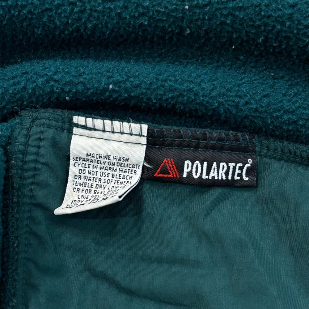 Eddie Bauer Mens Vintage Polartec Fleece Jacket Forest Green Full Zip Large - Picture 8 of 9
